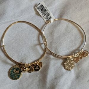Alex and Ani Gold and Silver Christmas Charm Bracelets